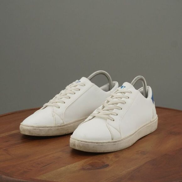 Thousand Fell Womens Vegan Lace Up Sneakers Size 8 White Midnight Blue - Picture 3 of 12